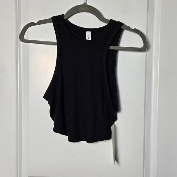NWT Lululemon Hold Tight Cropped Tank Top - 8 Black - Picture 3 of 7